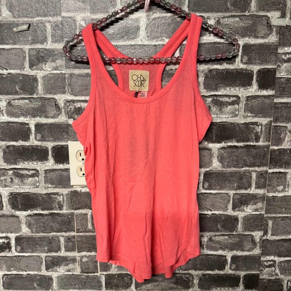 NWT Chaser tank top shirt pink racerback